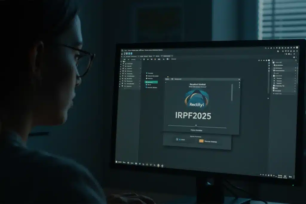 Acesse o computador para realizar a Declaração Retificadora IRPF 2025: O Guia Completo para Corrigir seu Imposto de Renda [Passo a Passo]