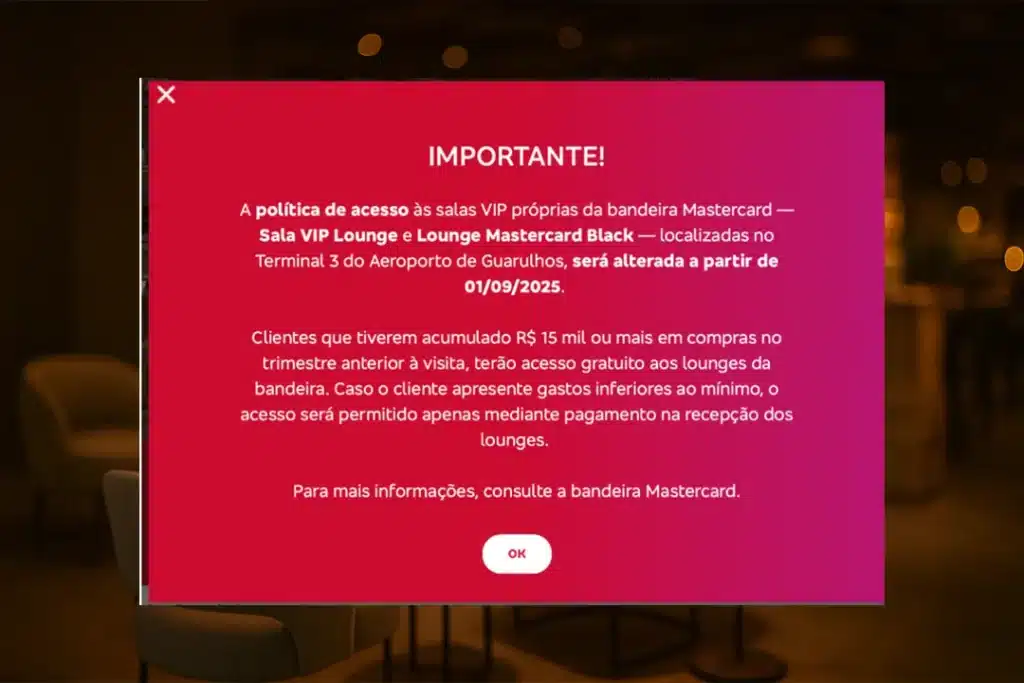 Bradesco divulga Regra de Acesso à Sala VIP Mastercard em GRU Acesso Ilimitado Agora Exige Gastos